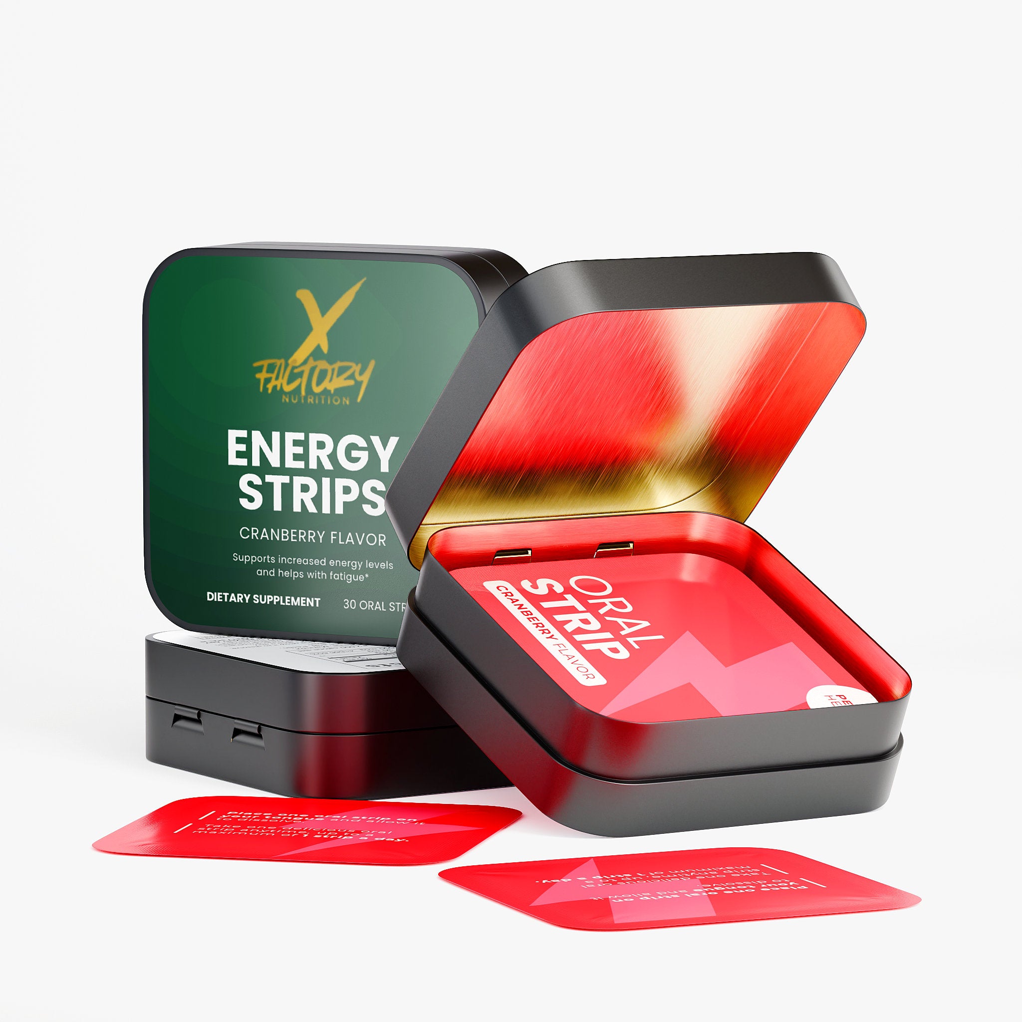 Energy Strips With Caffeine, Amino Acids and B 12 To Provide Fast and Sustained Energy, Improved Focus, Physical Endurance and Mental Clarity