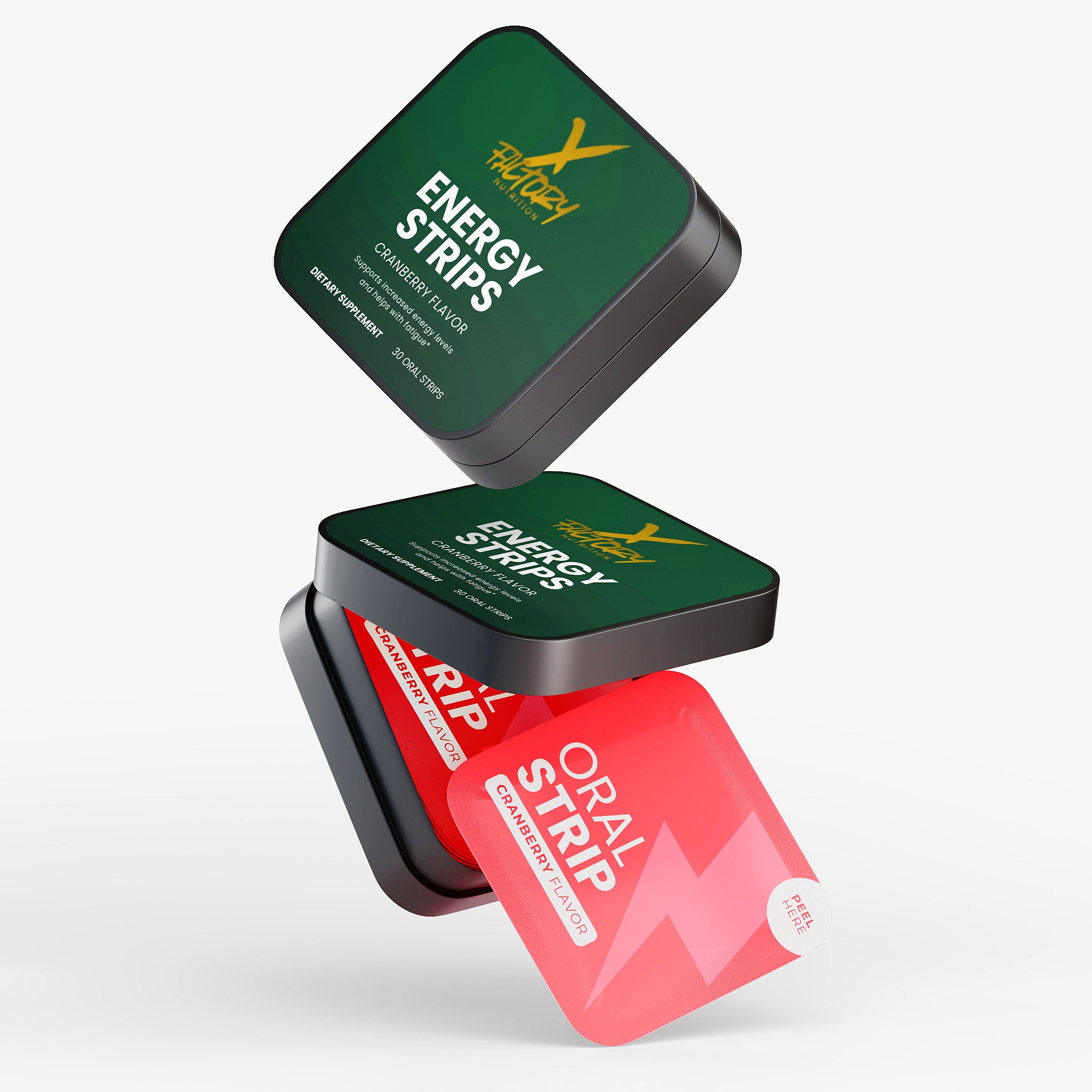 Energy Strips With Caffeine, Amino Acids and B 12 To Provide Fast and Sustained Energy, Improved Focus, Physical Endurance and Mental Clarity