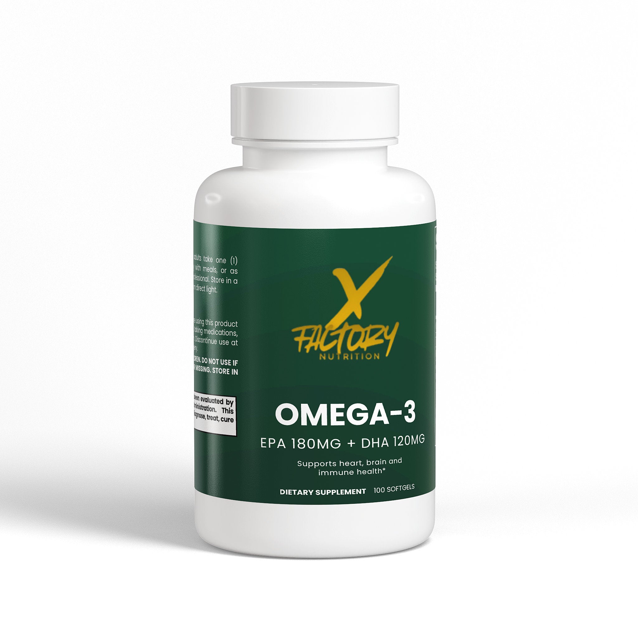 Omega-3 EPA 180mg + DHA 120mg Softgels To Support Normal Cholesterol, Triglyceride Metabolism and Support Brain Function and Vision