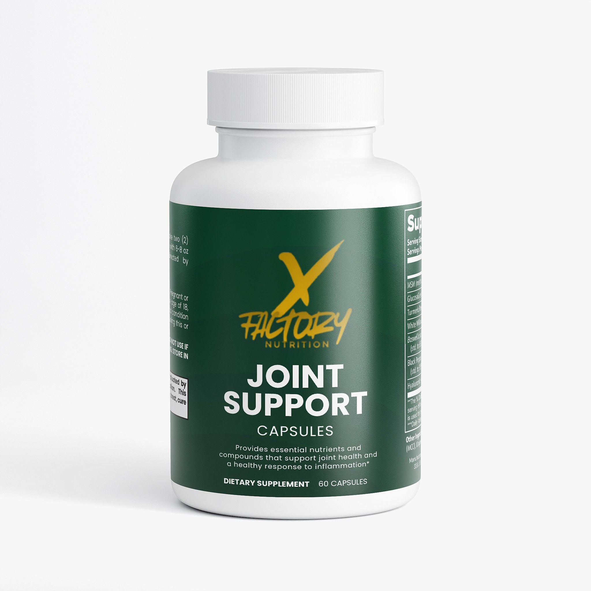 Joint Support With MSM, Glucosamine HCI, Turmeric, White Willow Bark, Boswellia and More To Support Joint Flexibility and Function and Reduce Discomfort