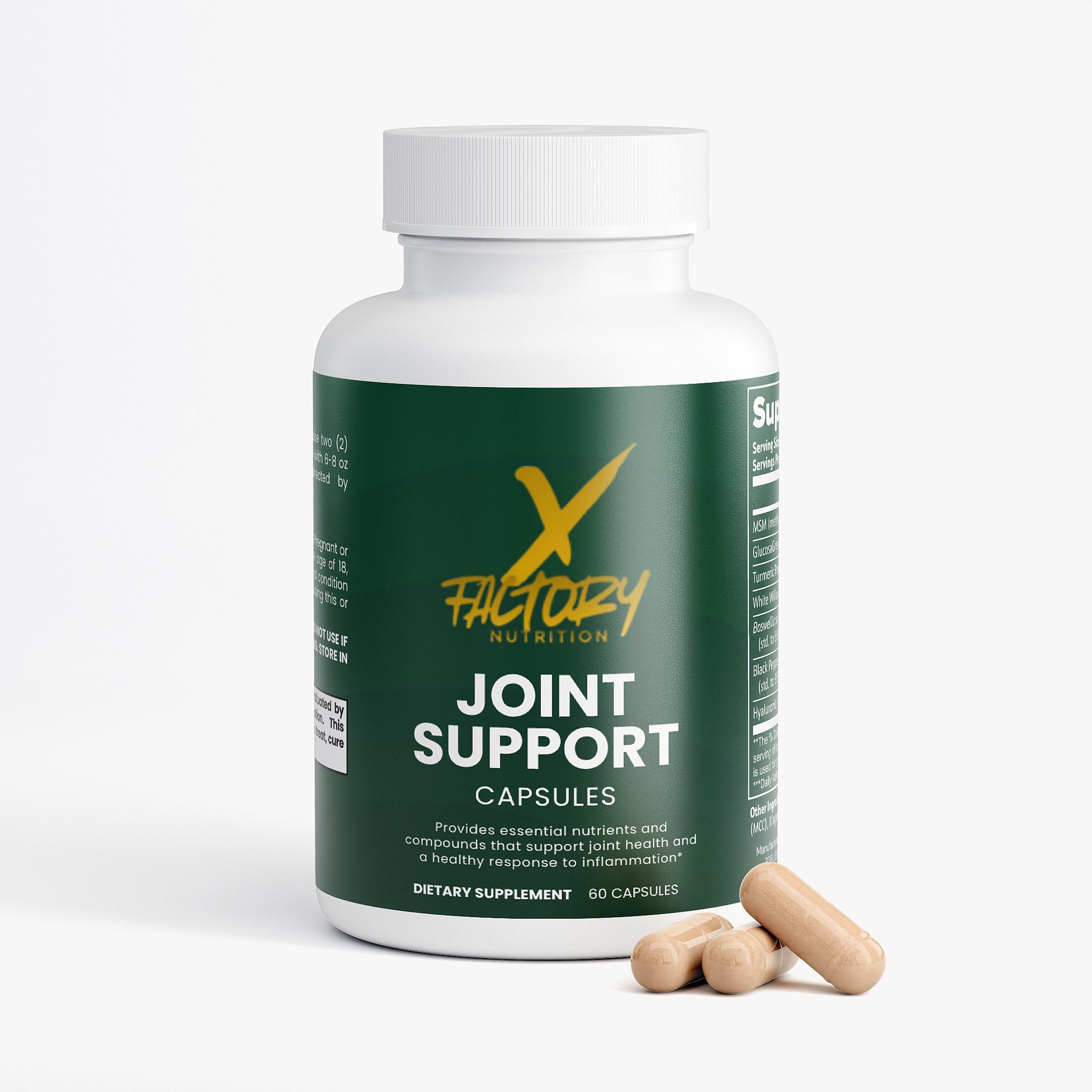 Joint Support With MSM, Glucosamine HCI, Turmeric, White Willow Bark, Boswellia and More To Support Joint Flexibility and Function and Reduce Discomfort