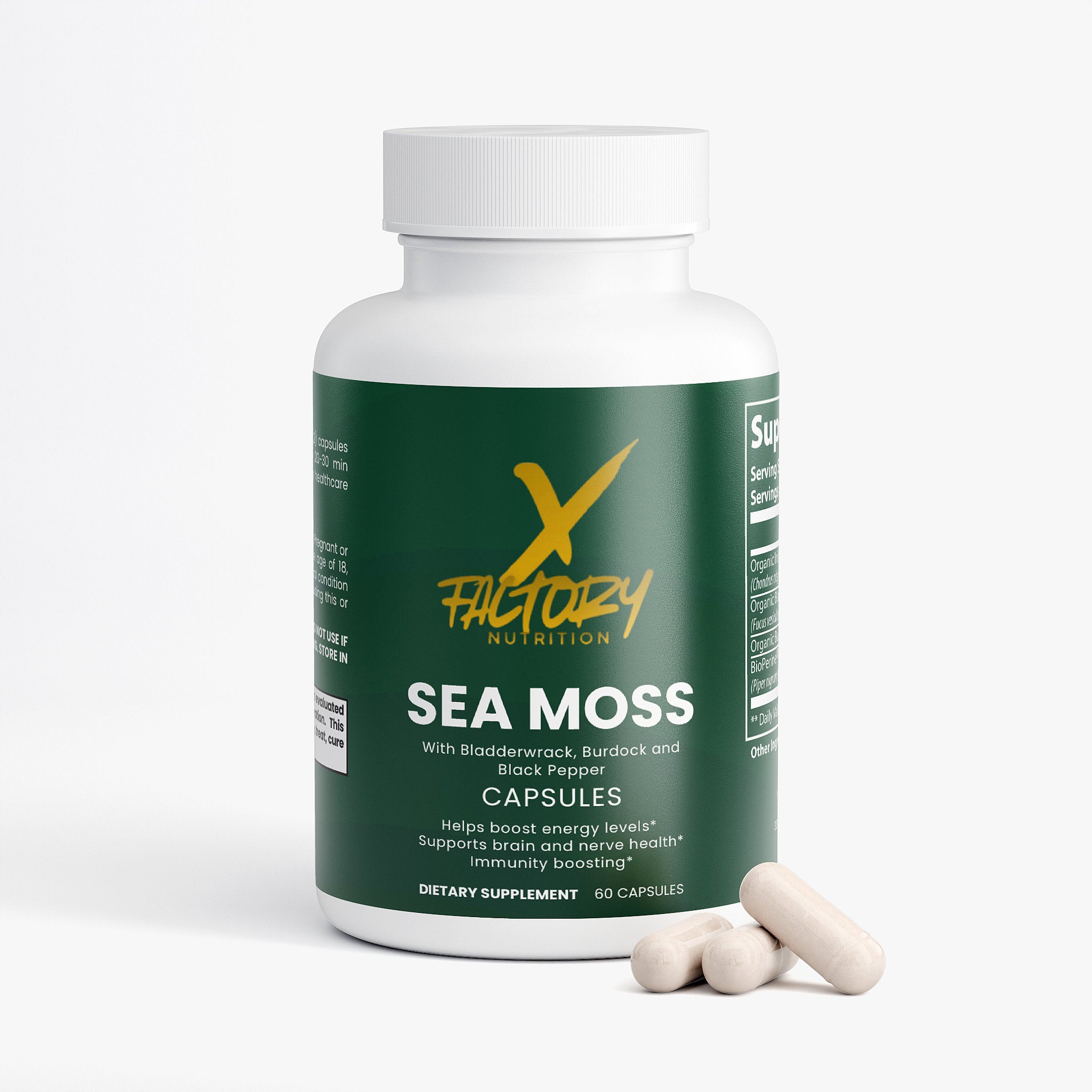 Sea Moss, Bladderwrack, Burdock and Black Pepper To Boost Energy and Immunity and Support Brain and Nerve Health