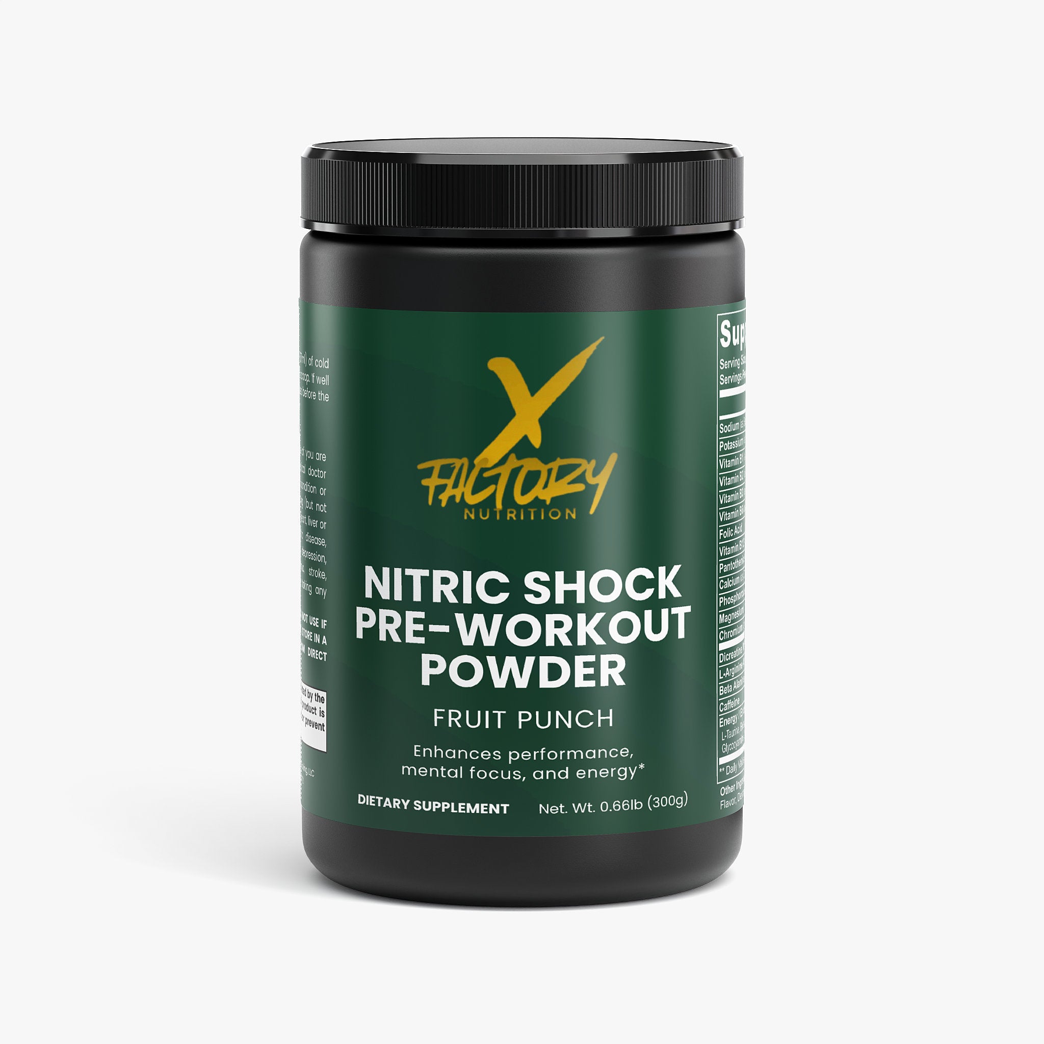 Nitric Shock Pre-Workout Powder With 23 Advanced Nutrients and No Fillers To Boost Strength and Mental and Physical Energy To Help You Crush Your Personal Best