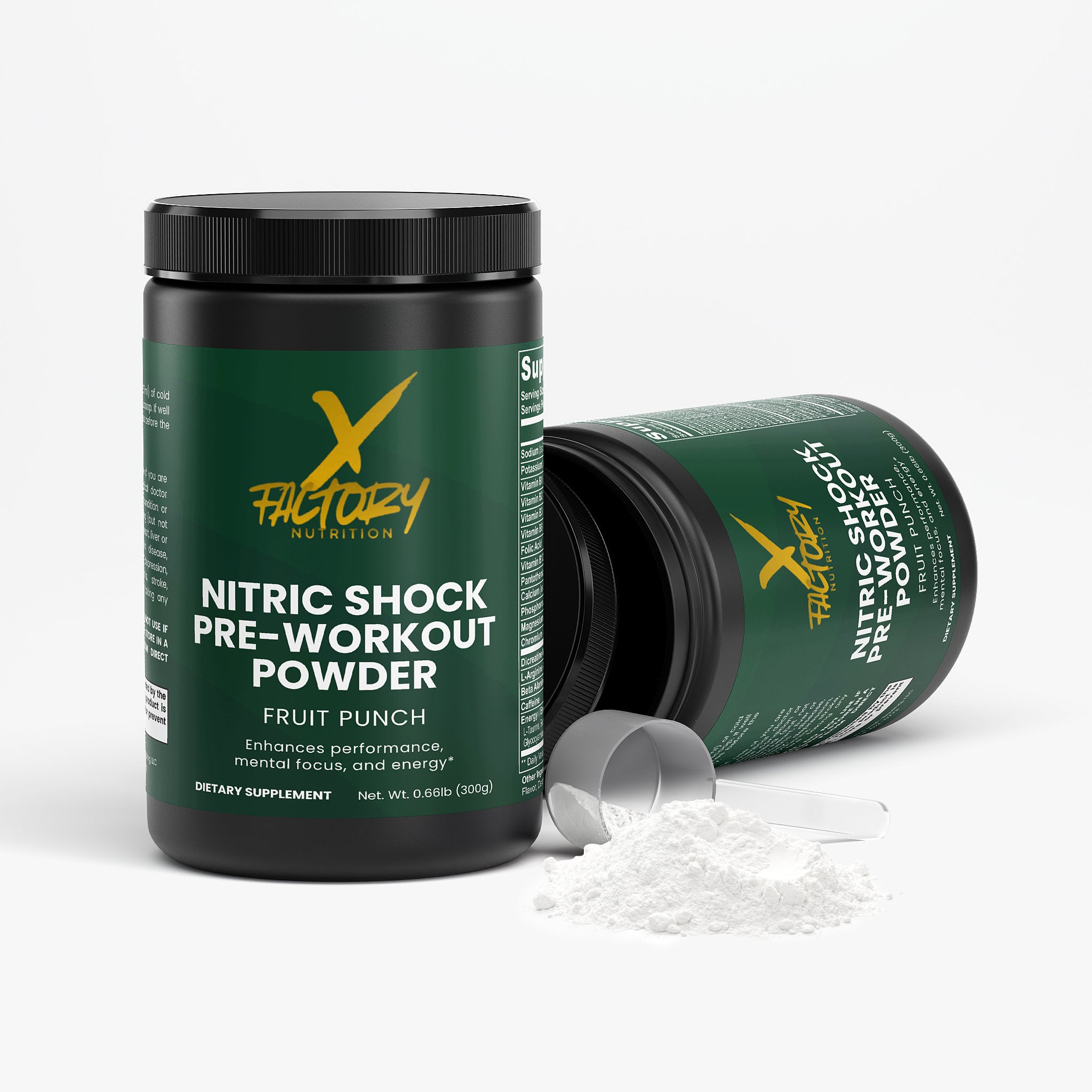 Nitric Shock Pre-Workout Powder With 23 Advanced Nutrients and No Fillers To Boost Strength and Mental and Physical Energy To Help You Crush Your Personal Best