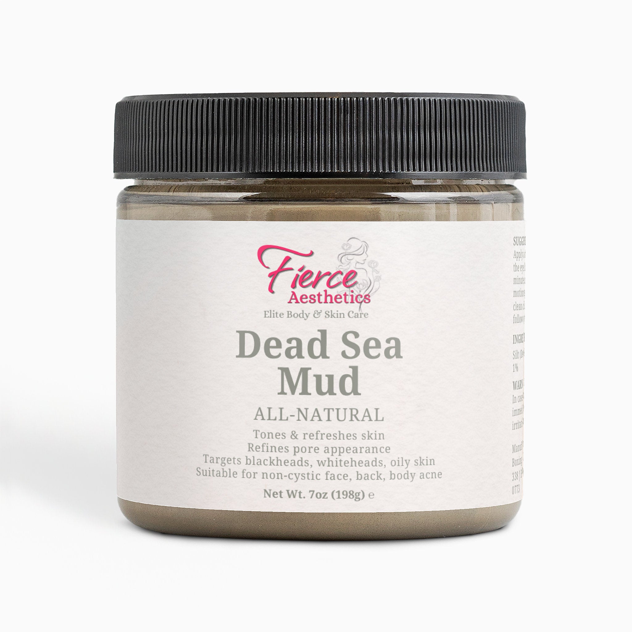DEAD SEA MUD - 100% Natural Pore Reducer For The Face, Back, and Body To Combat Blackheads, Whiteheads, and Oily Skin