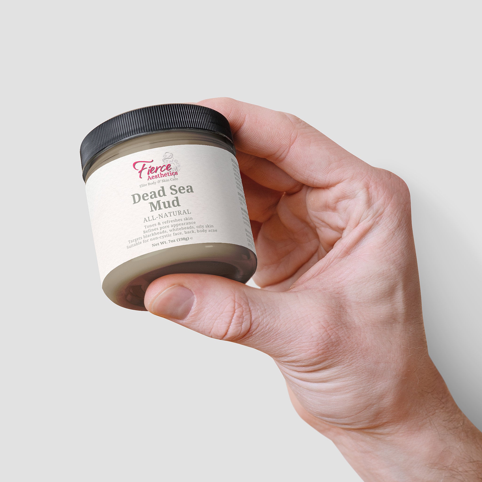 DEAD SEA MUD - 100% Natural Pore Reducer For The Face, Back, and Body To Combat Blackheads, Whiteheads, and Oily Skin