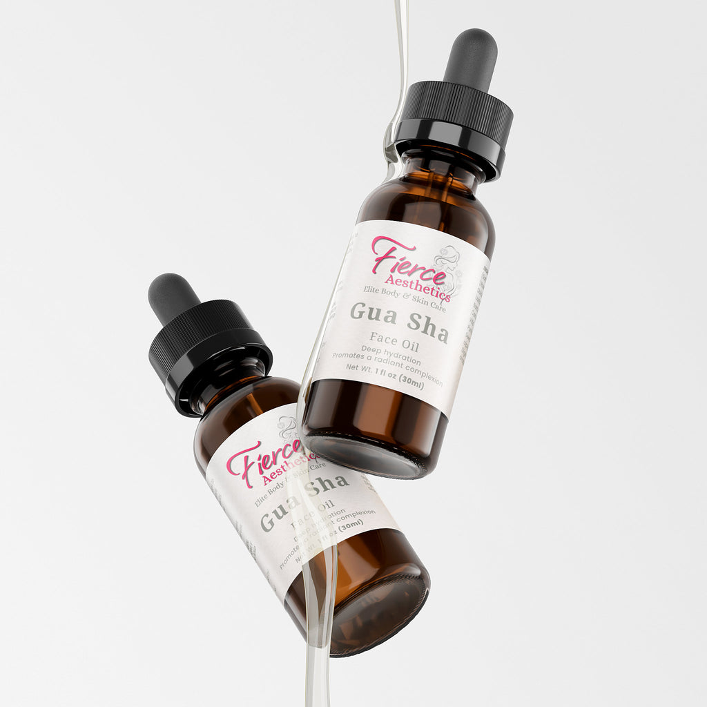 GUA SHA FACE OIL - crafted blend of botanical oils designed to enhance skin radiance, boost hydration, promote elasticity reduce the appearance of fine lines. Use during massage and/or daily
