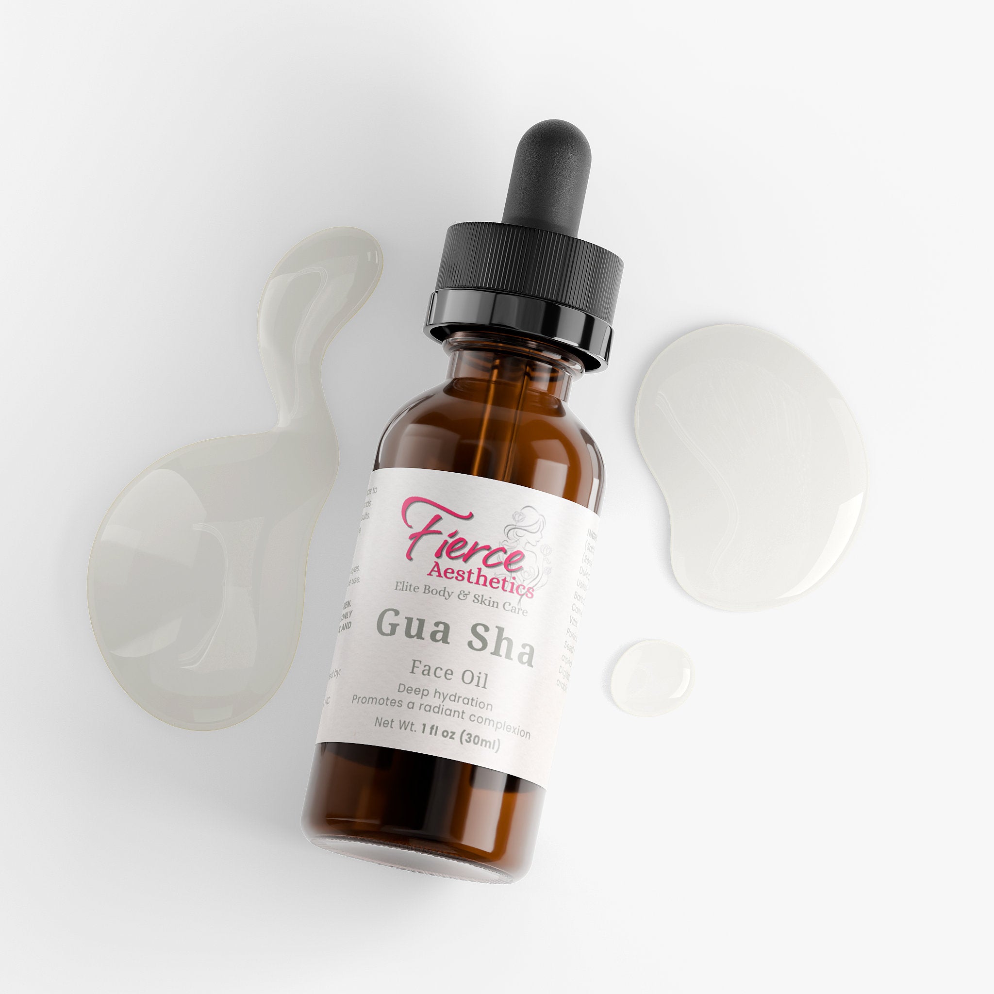GUA SHA FACE OIL - crafted blend of botanical oils designed to enhance skin radiance, boost hydration, promote elasticity reduce the appearance of fine lines. Use during massage and/or daily