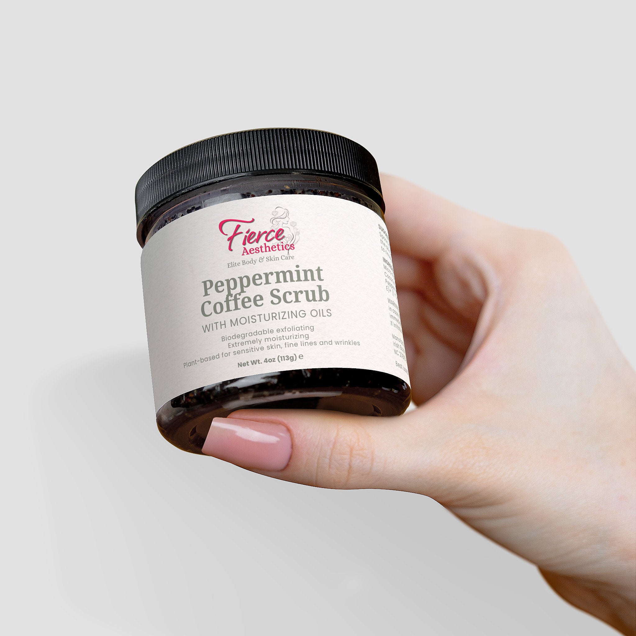 PEPPERMINT COFFEE SCRUB - 100% Natural With Antioxidants, Triple Exfoliation, Hydrating, Moisturizing and Skin Tightening.  Great To Use Before Tanning or Beach
