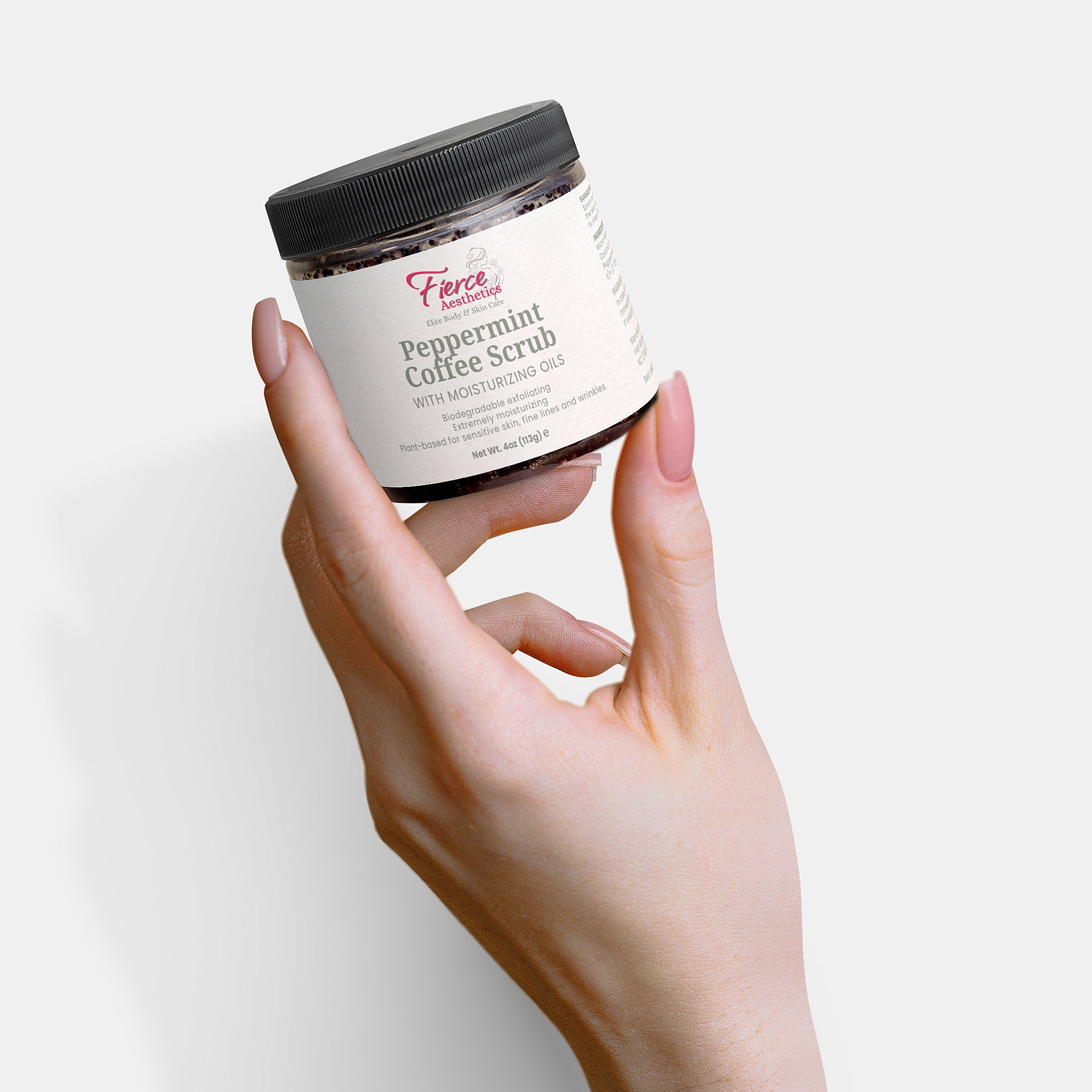 PEPPERMINT COFFEE SCRUB - 100% Natural With Antioxidants, Triple Exfoliation, Hydrating, Moisturizing and Skin Tightening.  Great To Use Before Tanning or Beach