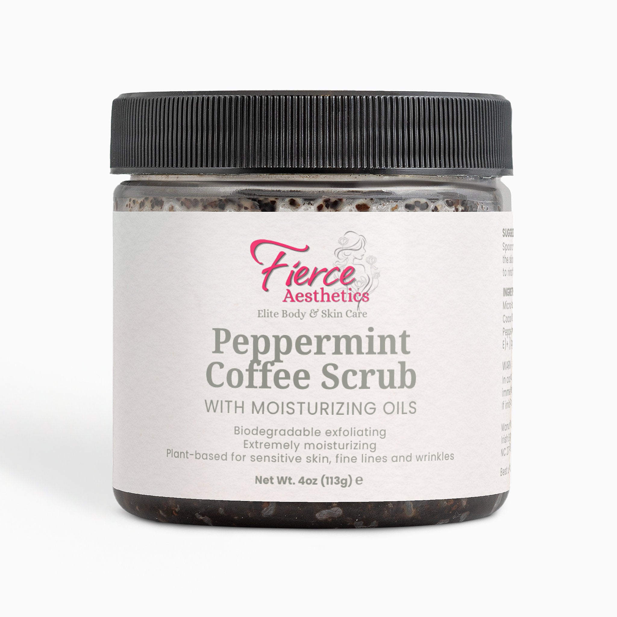 PEPPERMINT COFFEE SCRUB - 100% Natural With Antioxidants, Triple Exfoliation, Hydrating, Moisturizing and Skin Tightening.  Great To Use Before Tanning or Beach