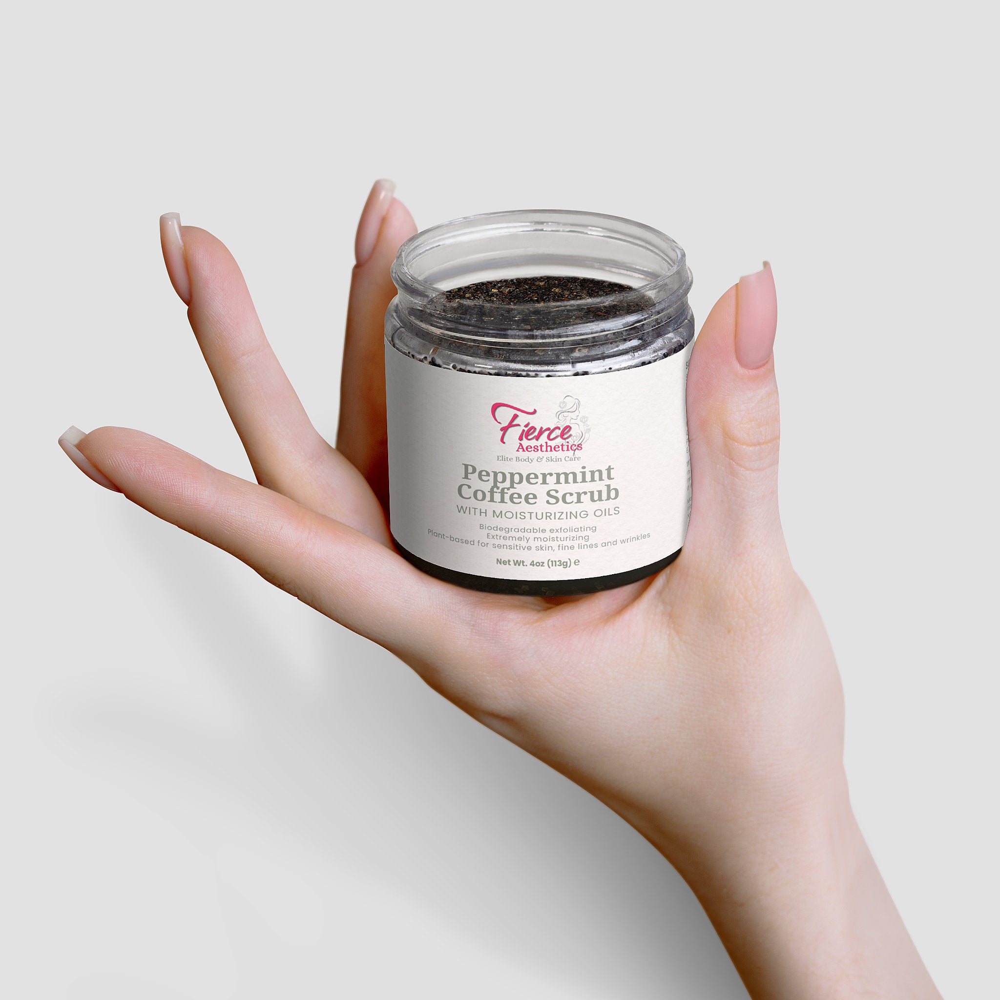 PEPPERMINT COFFEE SCRUB - 100% Natural With Antioxidants, Triple Exfoliation, Hydrating, Moisturizing and Skin Tightening.  Great To Use Before Tanning or Beach