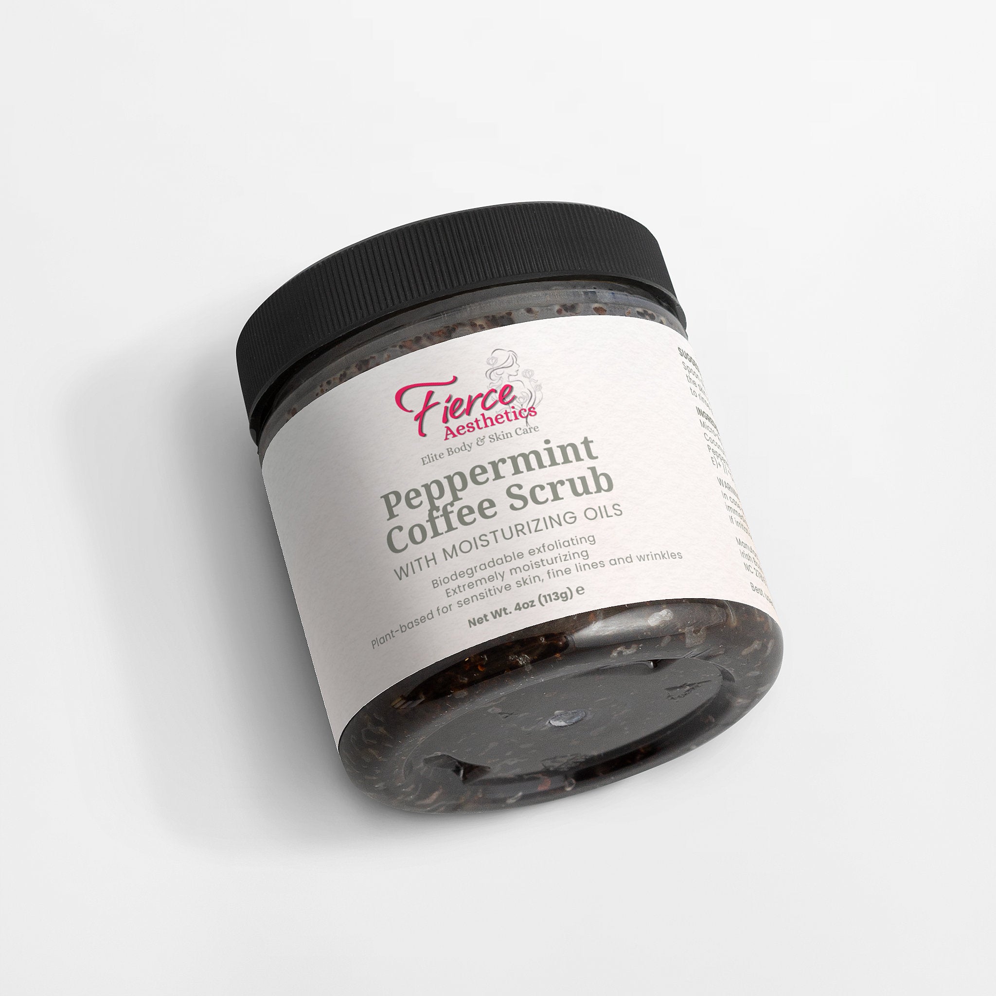 PEPPERMINT COFFEE SCRUB - 100% Natural With Antioxidants, Triple Exfoliation, Hydrating, Moisturizing and Skin Tightening.  Great To Use Before Tanning or Beach