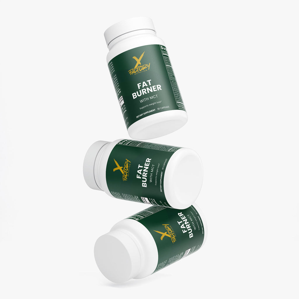 Fat Burner with MCT, Vitamin C, Vitamin B6, Choline, Chromium and L-Carnitine for metabolic performance and weight loss.