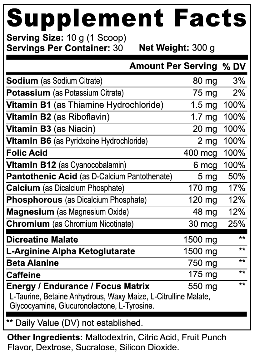 Nitric Shock Pre-Workout Powder With 23 Advanced Nutrients and No Fillers To Boost Strength and Mental and Physical Energy To Help You Crush Your Personal Best
