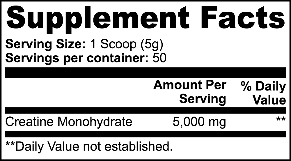 Creatine Monohydrate To Increased Muscle Mass,  Improved Athletic Performance, Enhanced Focus and Higher Energy Levels